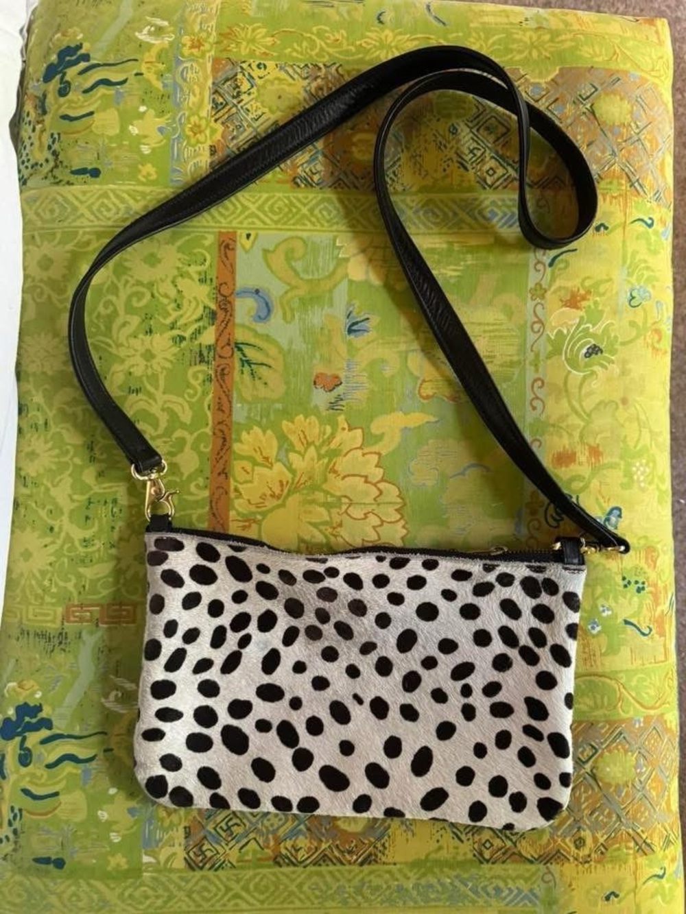 Black and White Spotted Crossbody Bag - Women